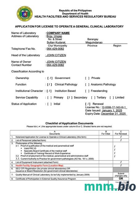 Filipiny wniosek o licencję na obsługę Word i PDF szablon